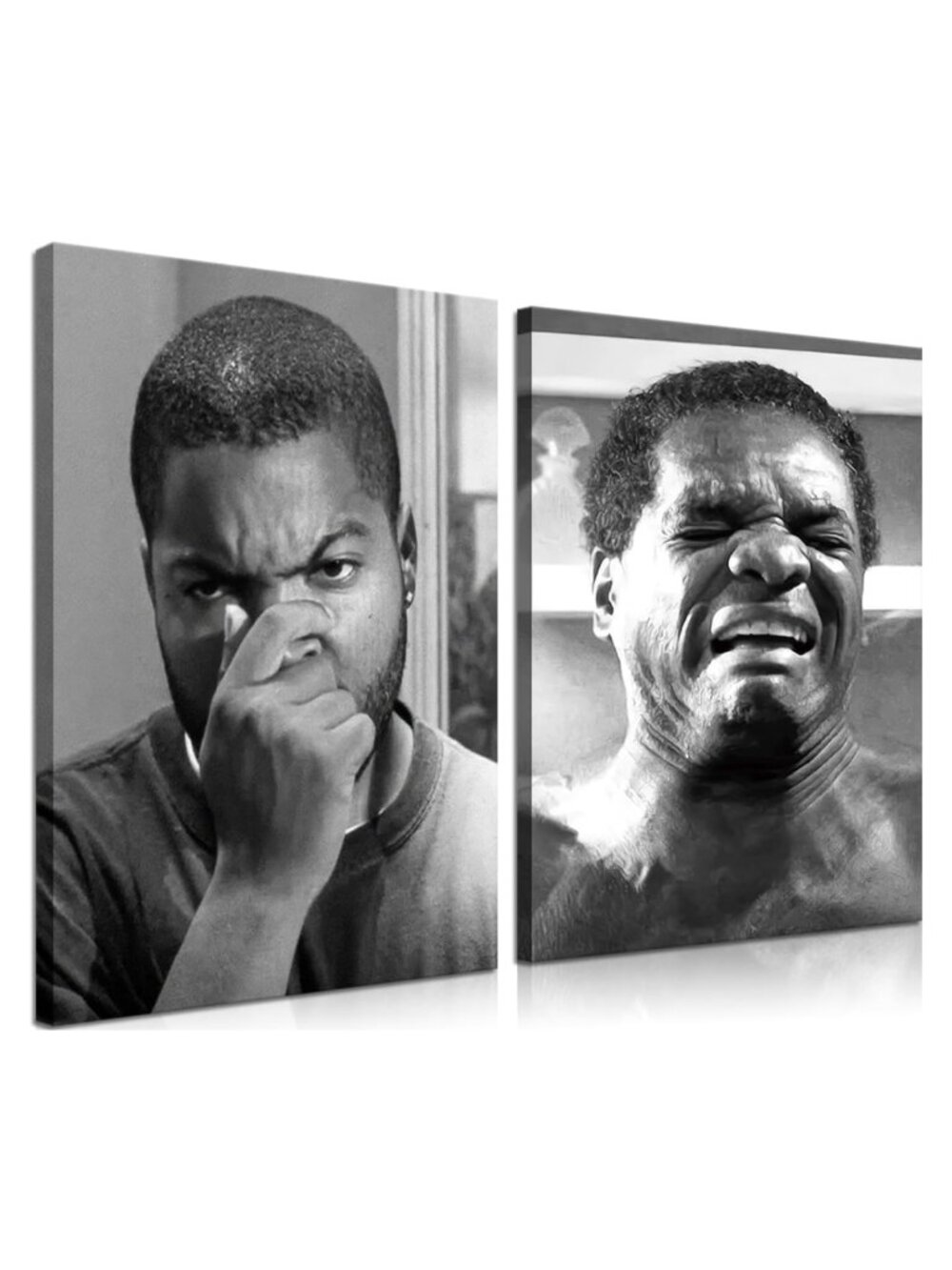 Funny Bathroom Canvas Wall Art Set of 2 Vintage Movie Poster Prints 12x16